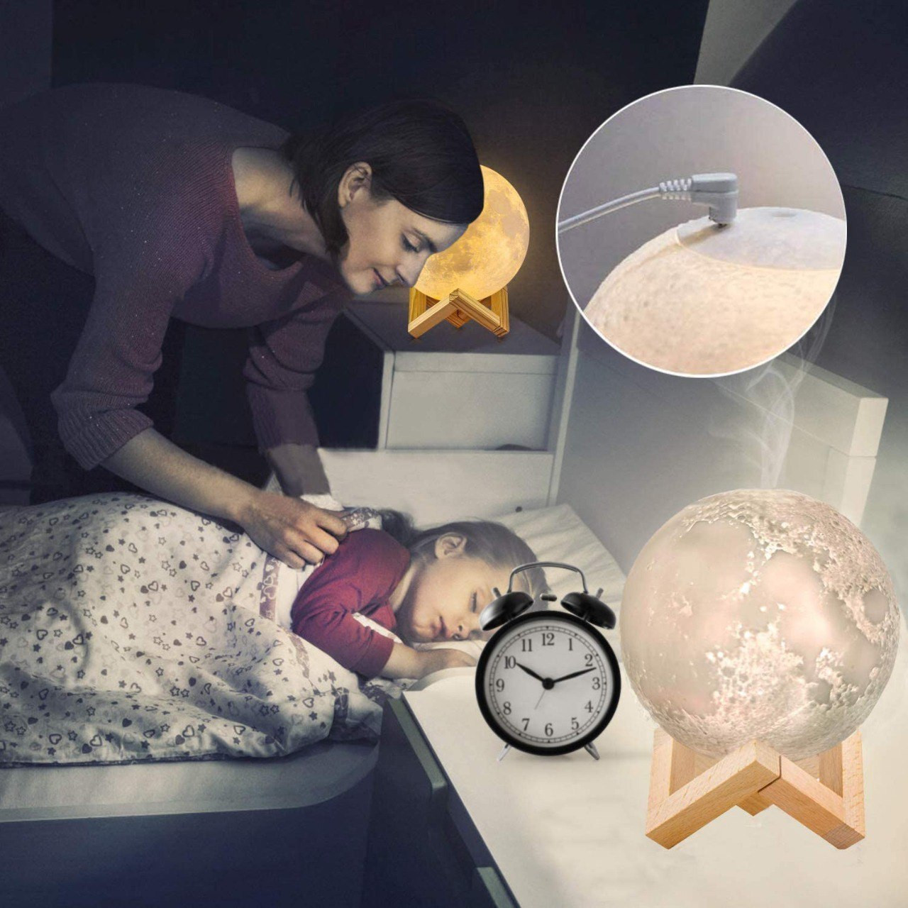 Miniatura 2 de Humidificador Difusor Lámpara Luna 3D