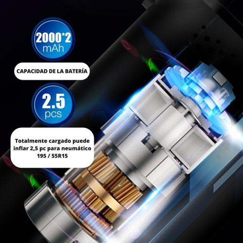 Miniatura 6 de COMPRESOR DE AIRE PORTATIL RECARABLE