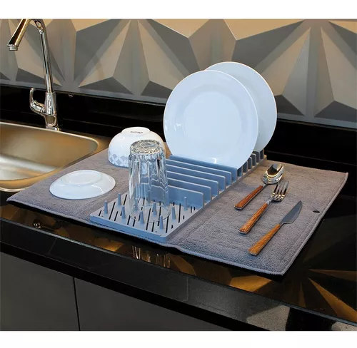 Escurridor Plegable Alfombra Gris