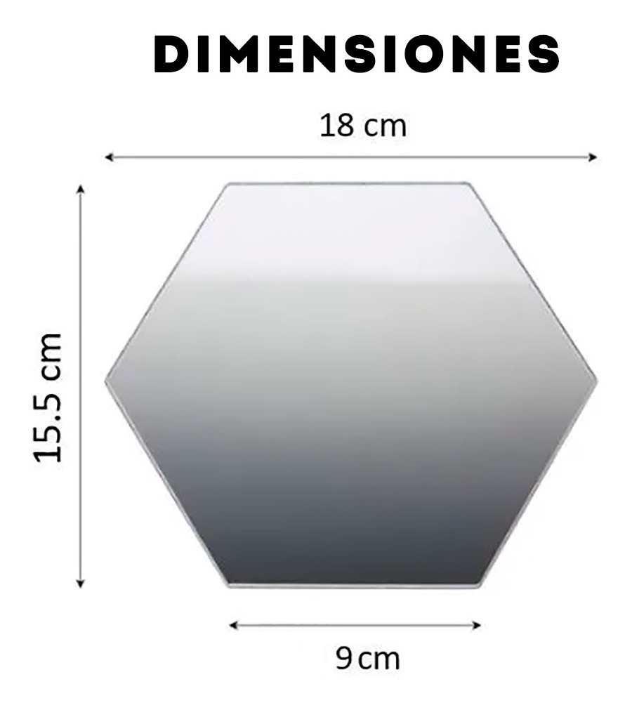 ESPEJOS HEXAGONALES *25 UNIDADES