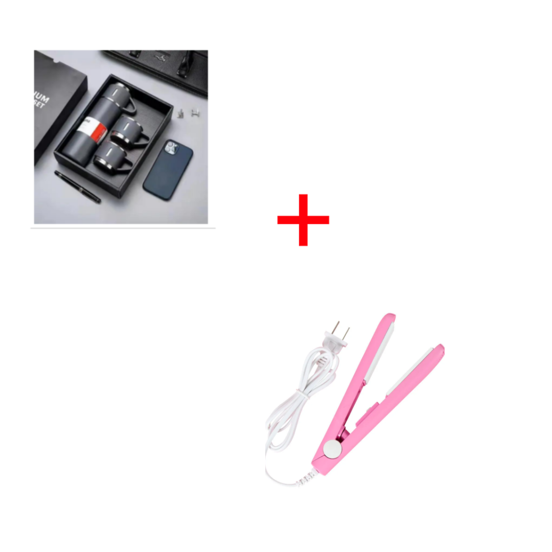 Combo termo de acero + plancha alisador