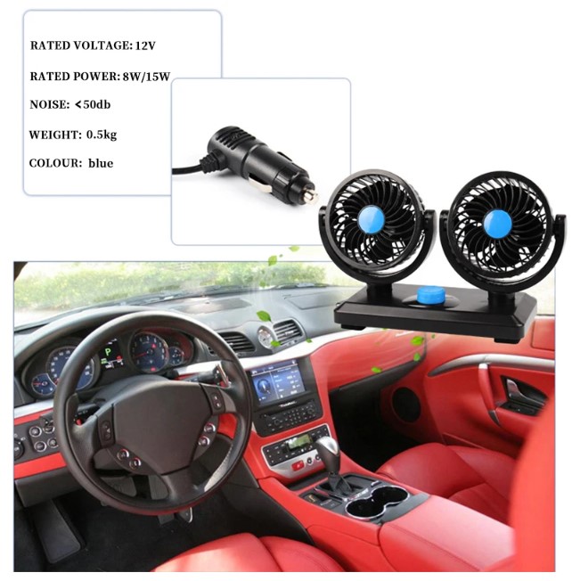Ventilador doble  eléctrico portátil CAR