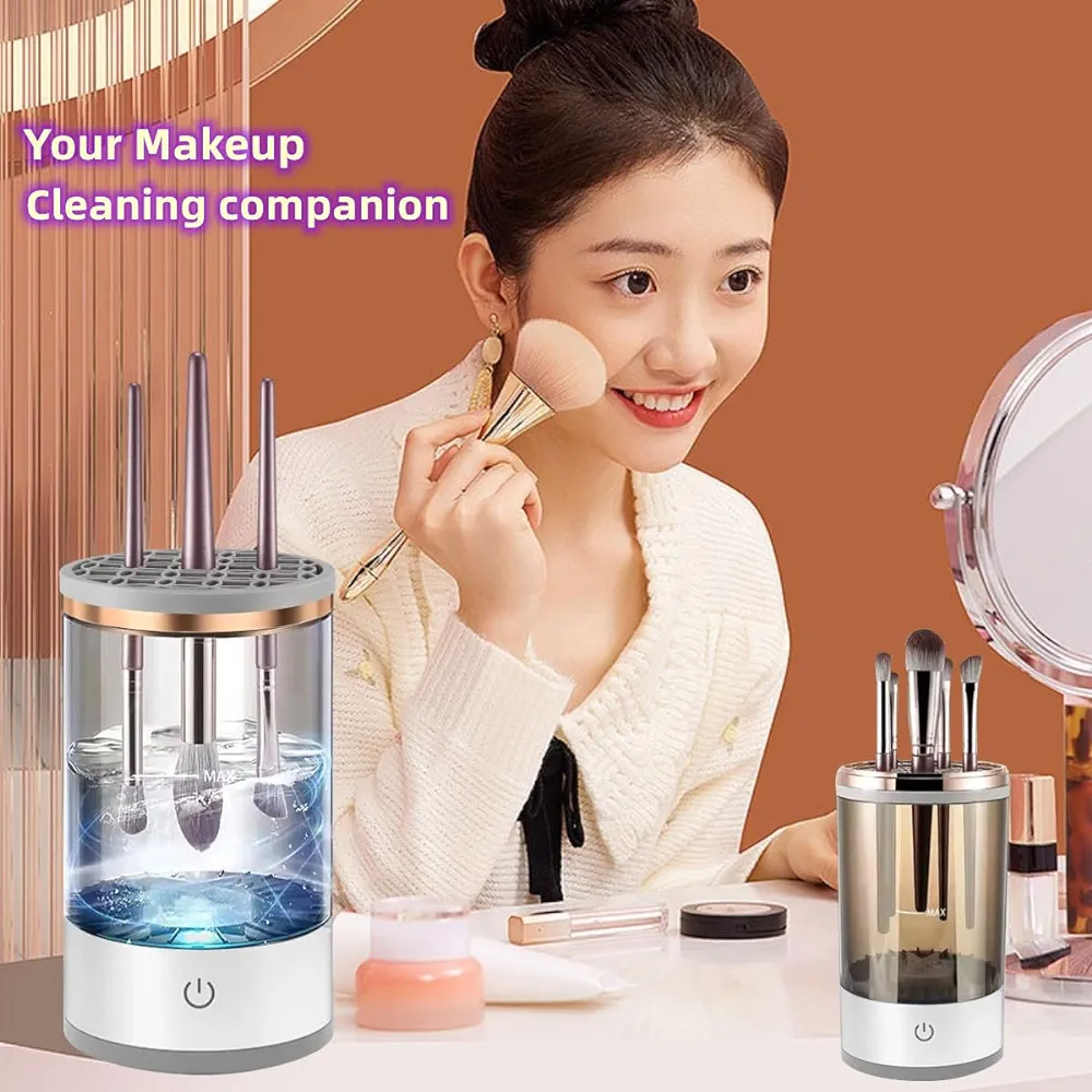 Limpiador de brochas de maquillaje eléct