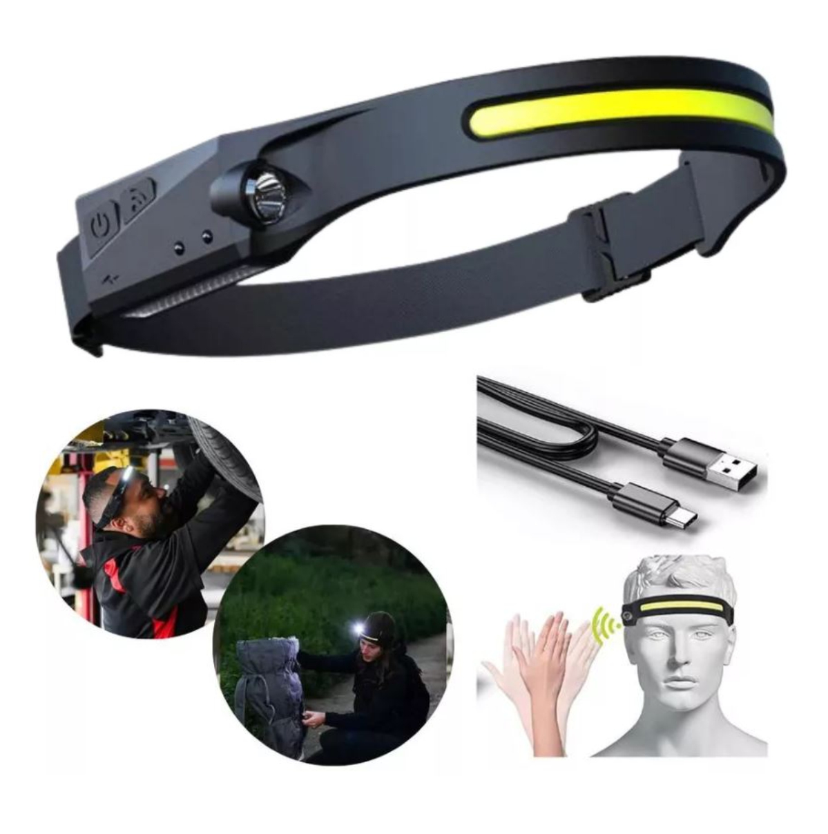 Linterna Frontal Luz Led Camping De Cabe