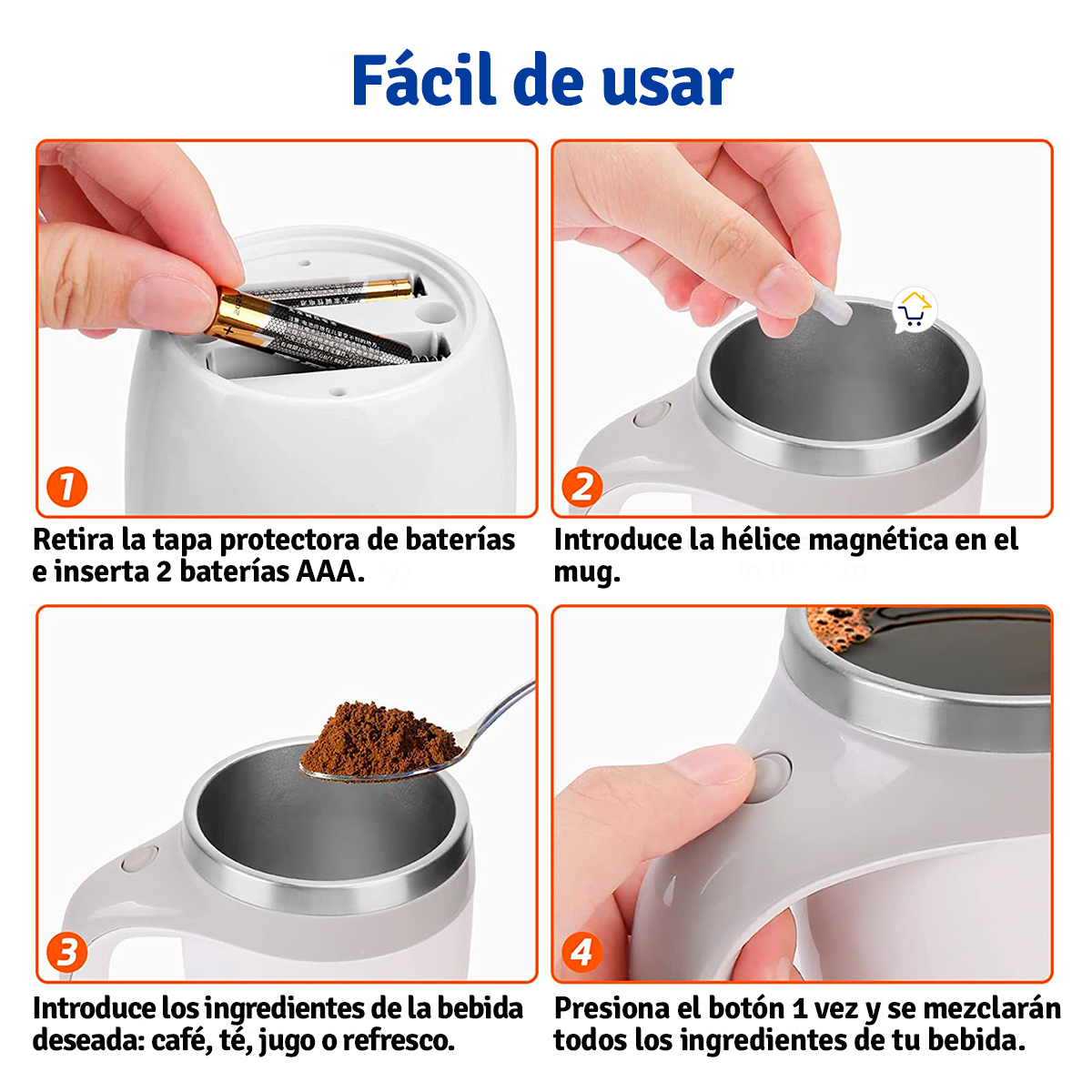 Miniatura 4 de Taza Mug Mezclador Electrico Vaso XY221