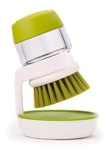 CEPILLO DISPENSADOR JABÓN LOZA + SOPORTE