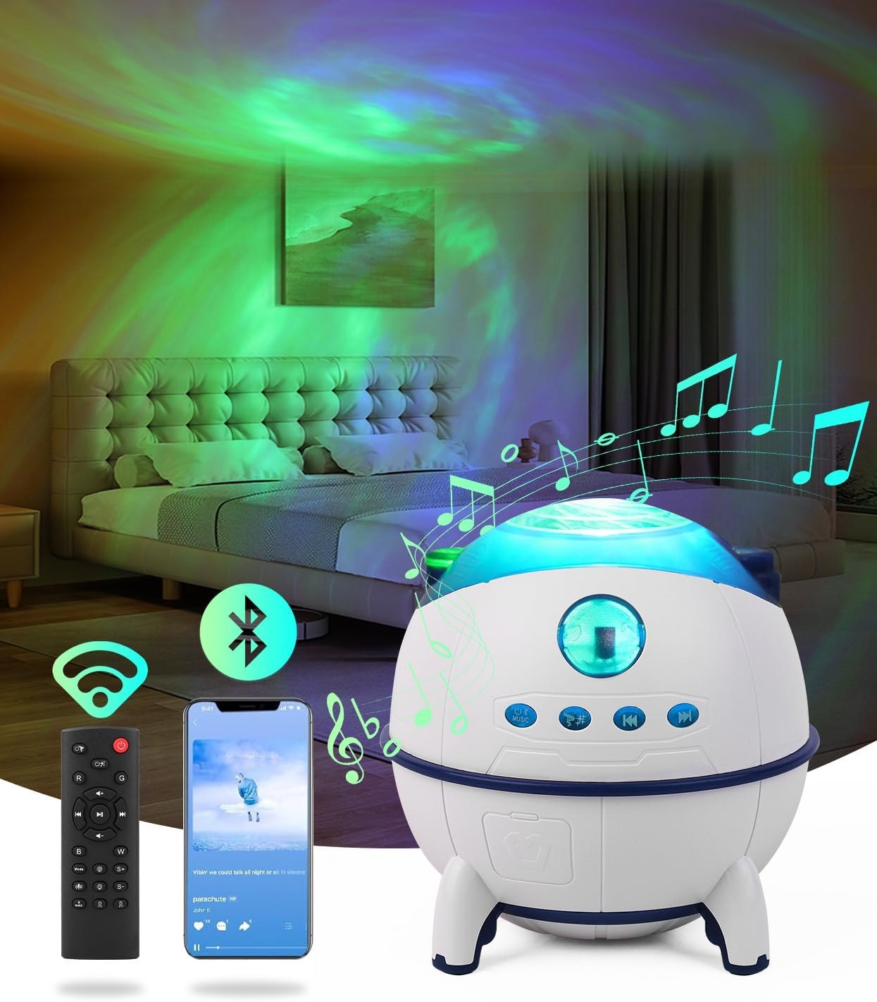 Miniatura 4 de Proyector galaxia bluetooth nave