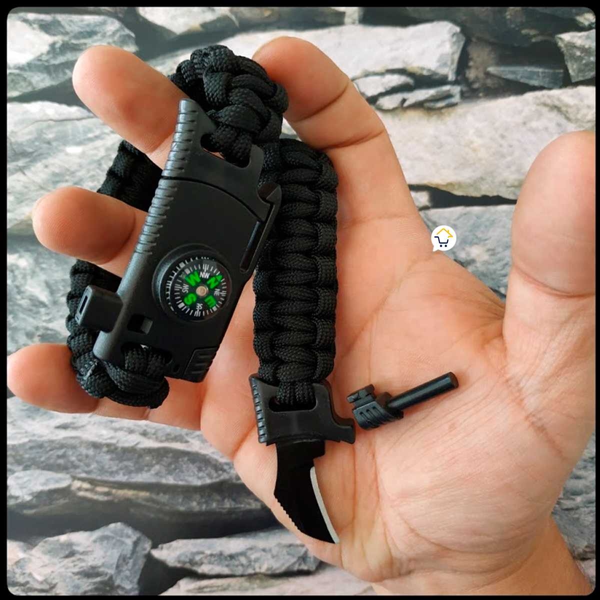 Miniatura 7 de Pulsera Supervivencia Silbato MJ375