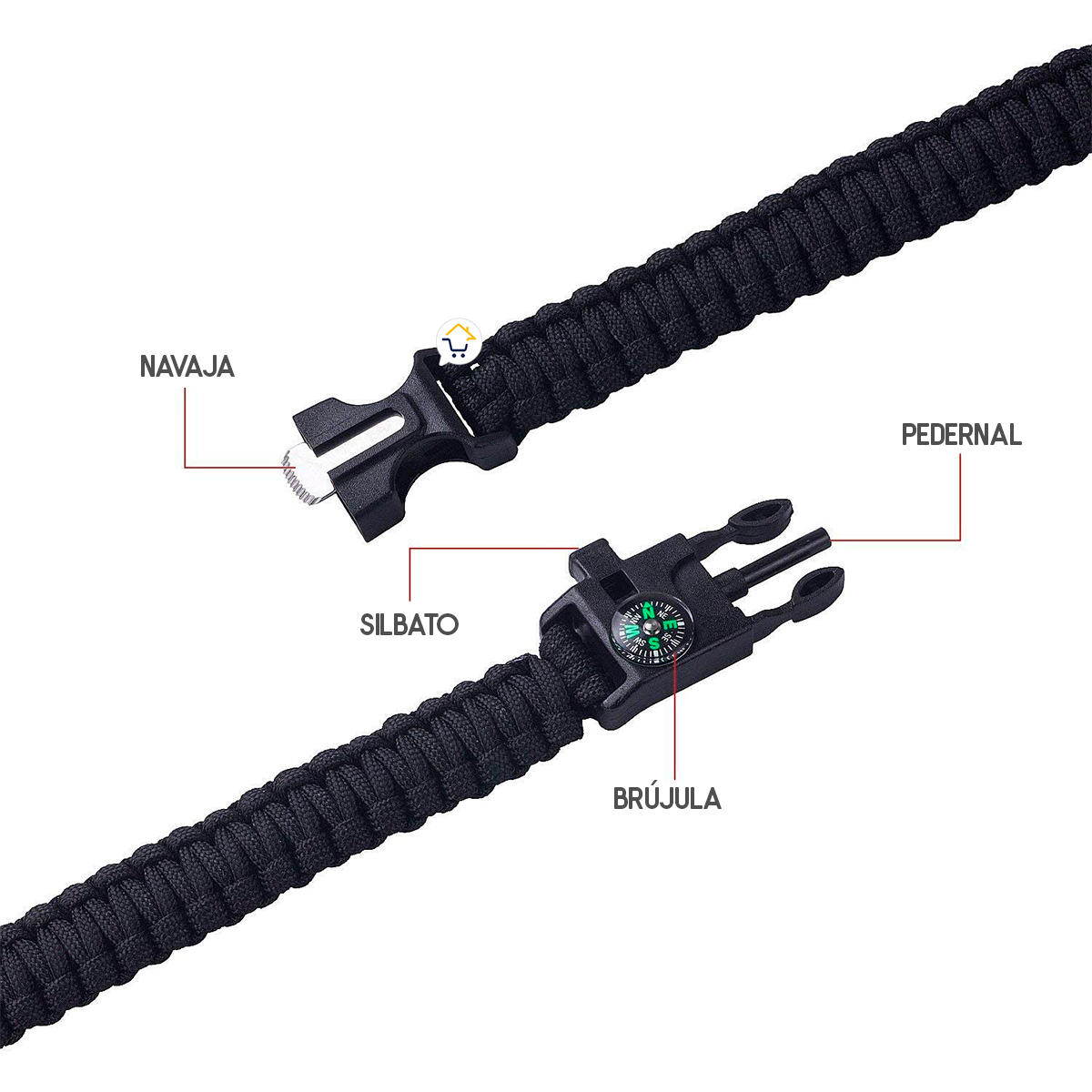 Miniatura 3 de Set x 2 Pulseras Supervivencia MJ375-2