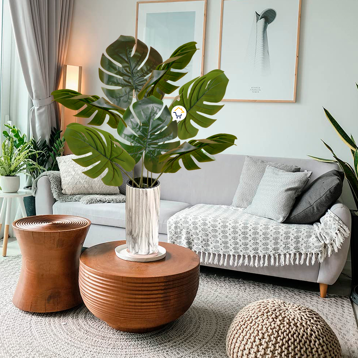 Miniatura 5 de Plantas Artificiales X12 Hojas M 6291