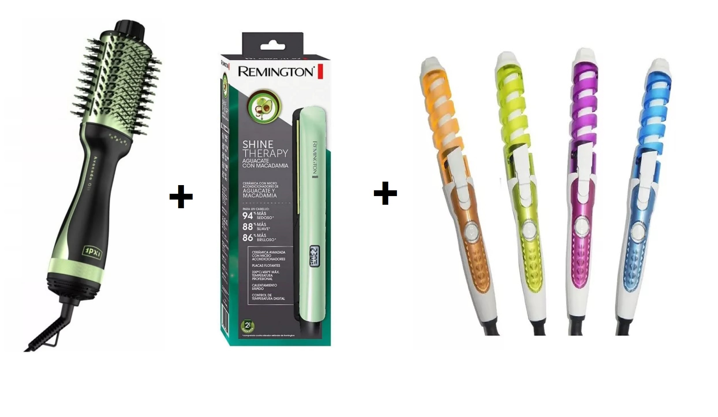 Miniatura 3 de Combo Plancha + Cepillo Aguacate+ Rizado