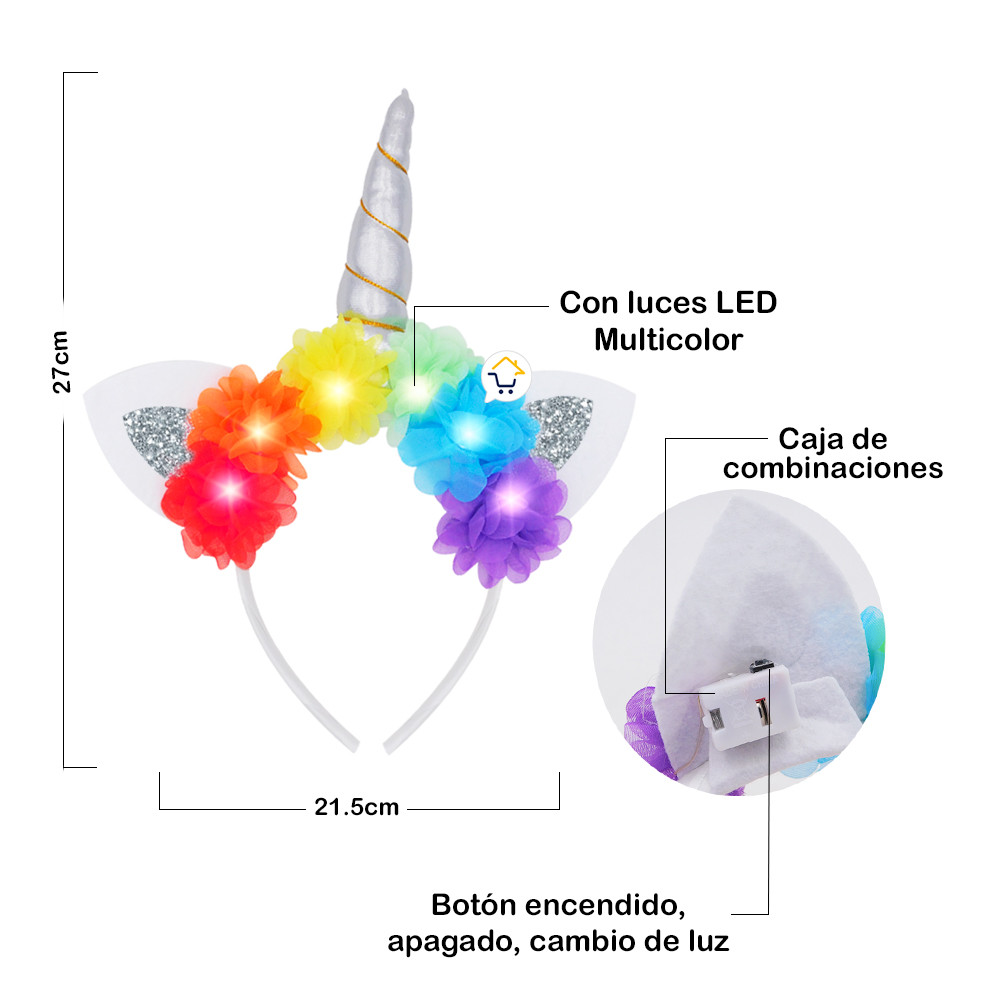 Miniatura 2 de Diadema Unicornio Luz LED OF364