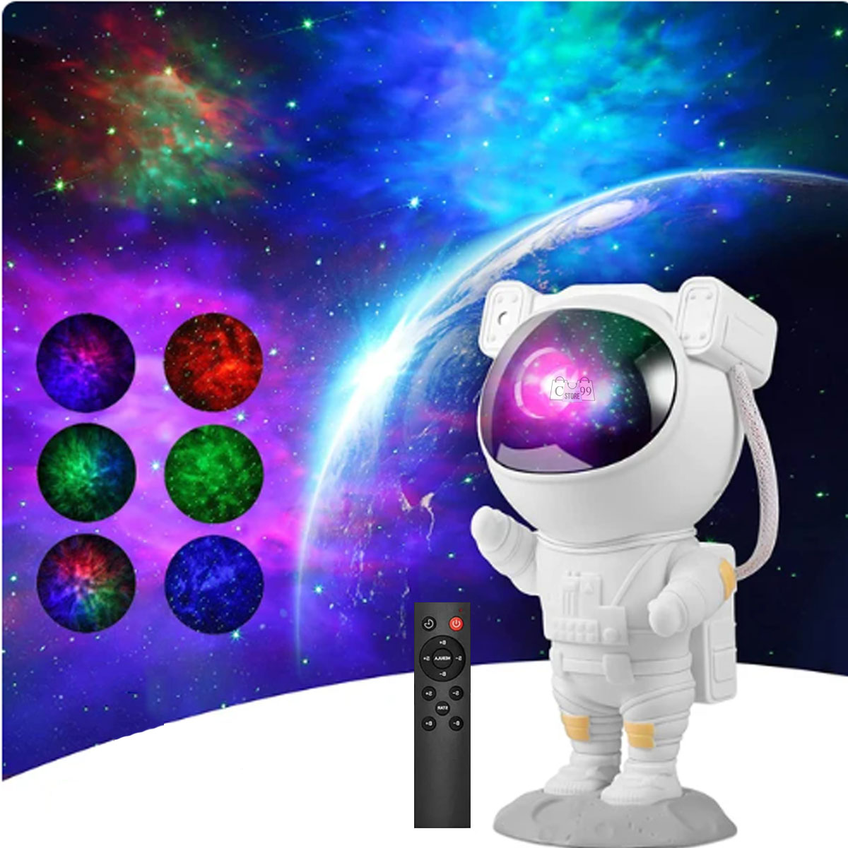 Miniatura 9 de Lampara Astronauta Proyector De Galaxia