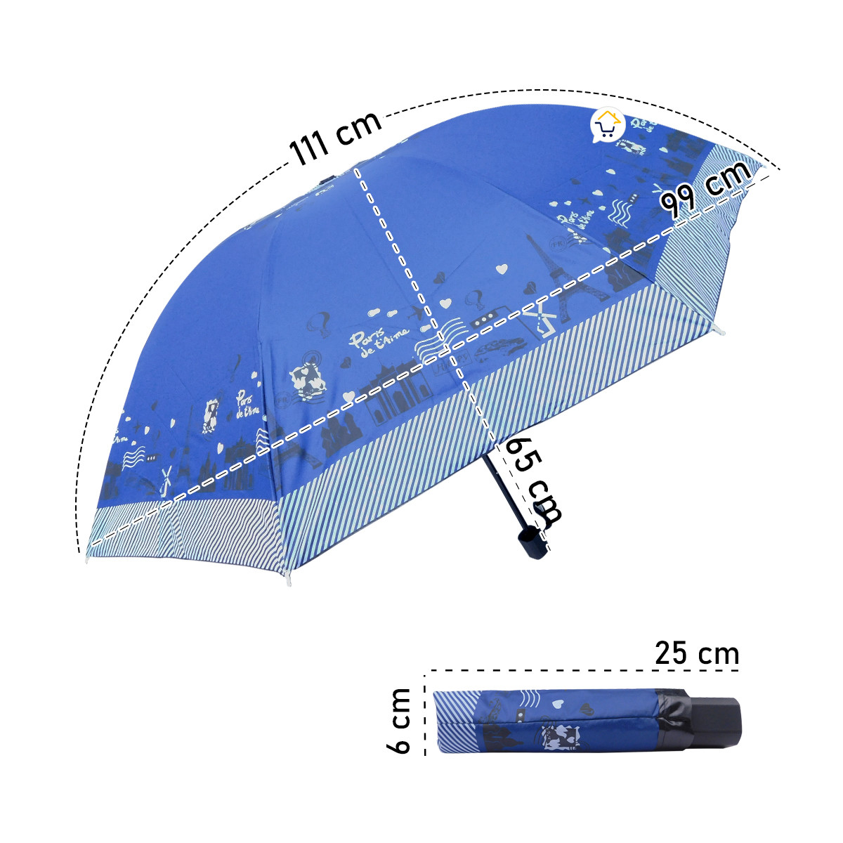 Vista 4 de Sombrilla Paris Paraguas Resistente 035