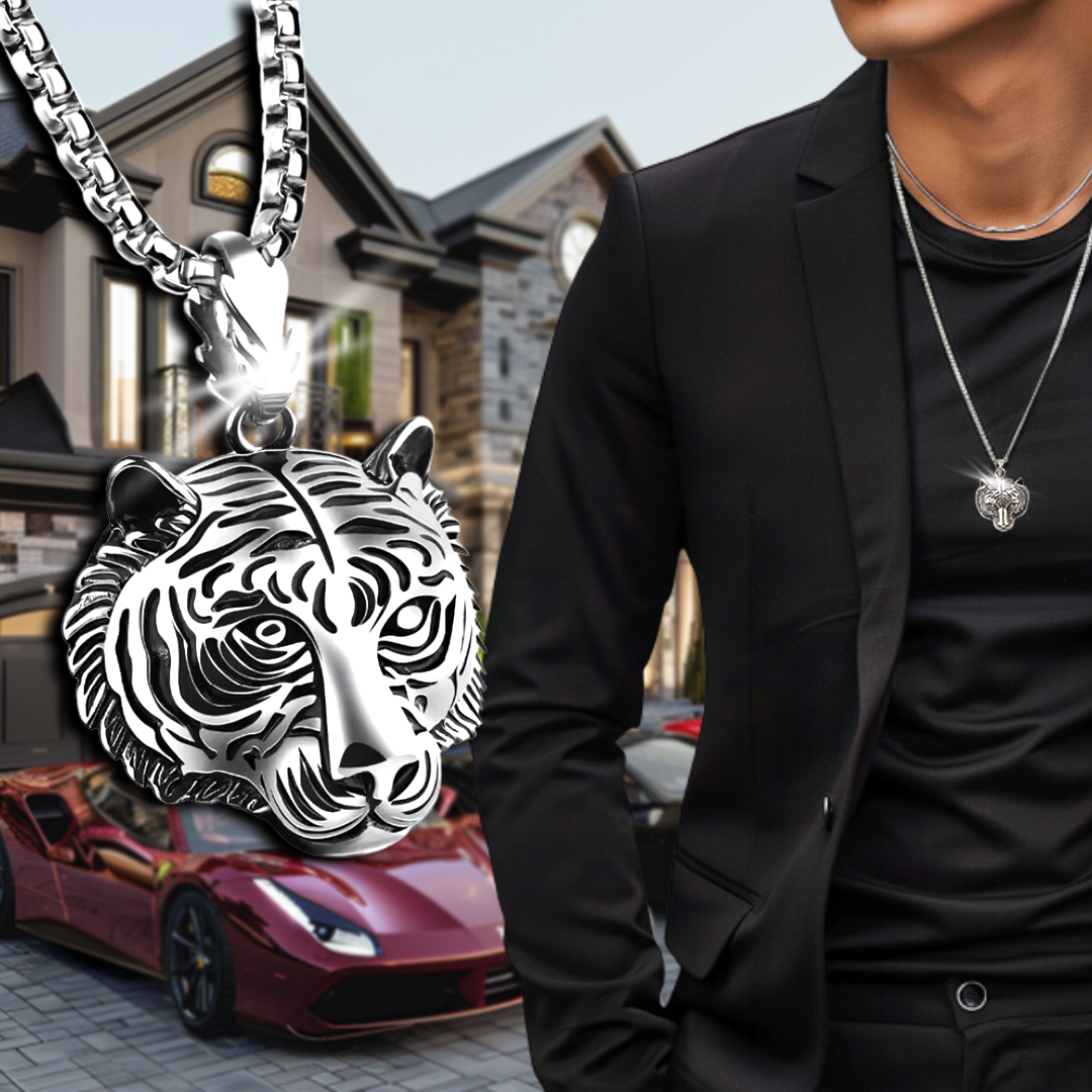 Set anillo y dije Tigre plata