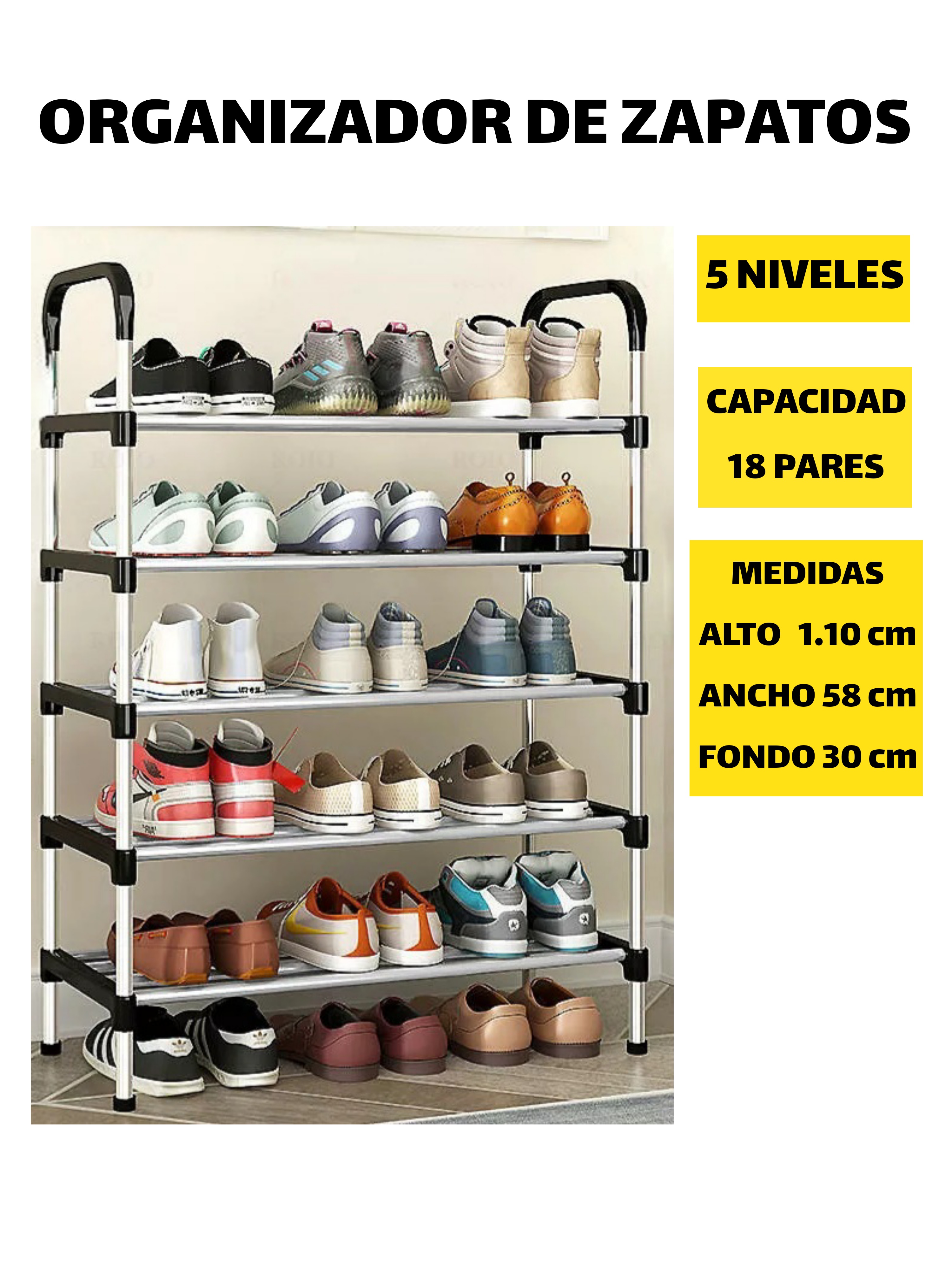 Miniatura 3 de ORGANIZADOR DE ZAPATOS 18 PARES 5 NIV