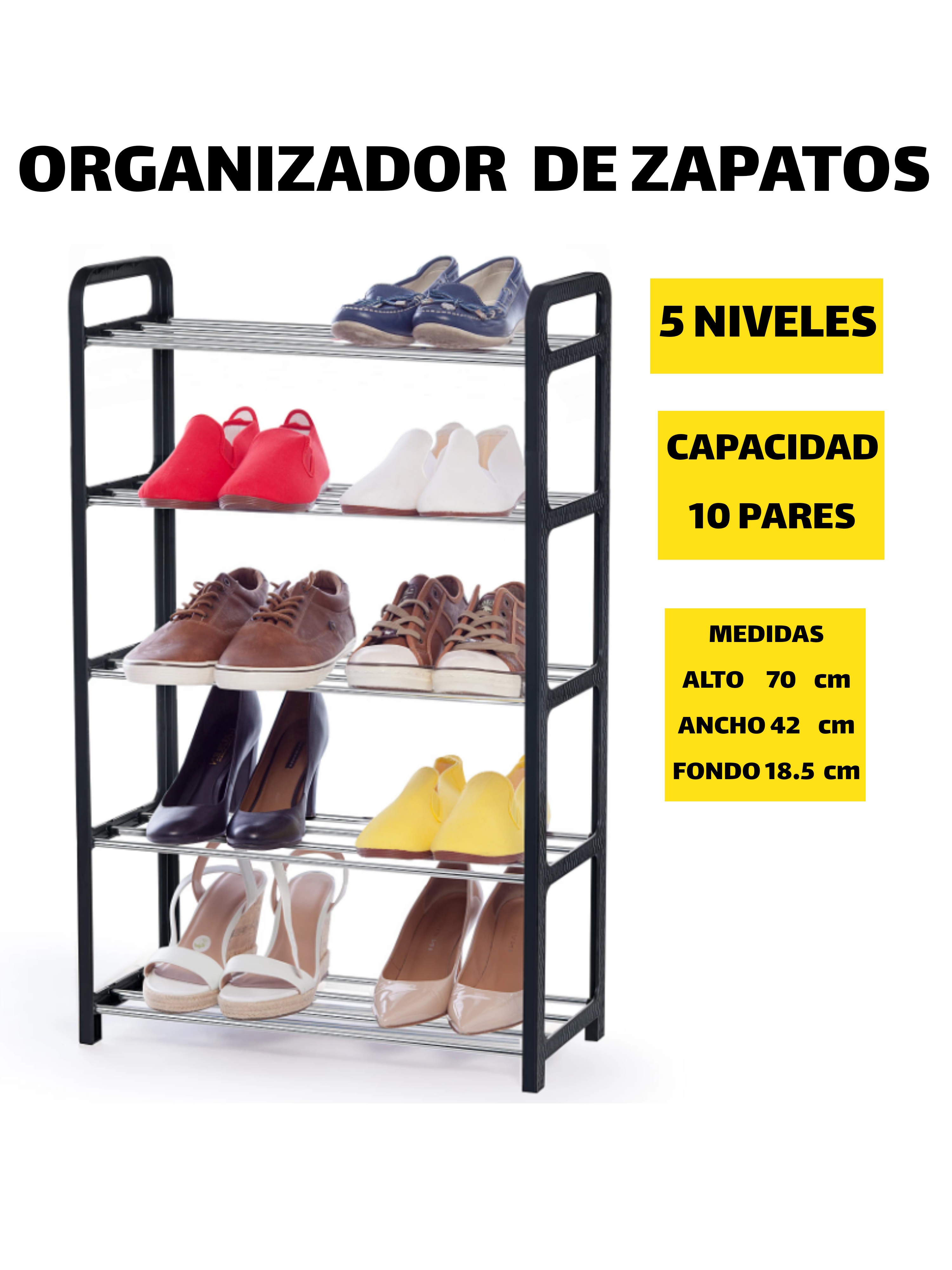 Miniatura 5 de ORGANIZADOR DE ZAPATOS 10 PARES 5 NIV