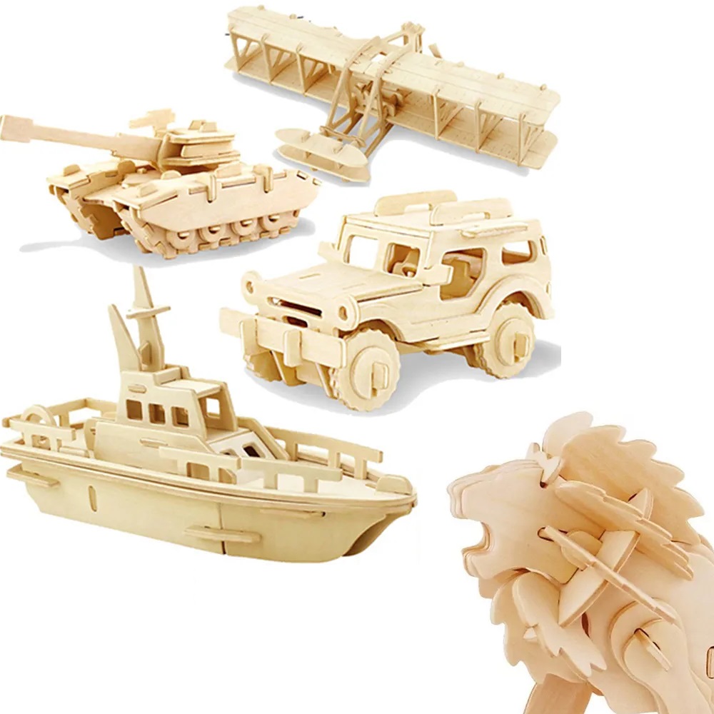 10 Rompecabezas 3D En Madera - Aleatorio