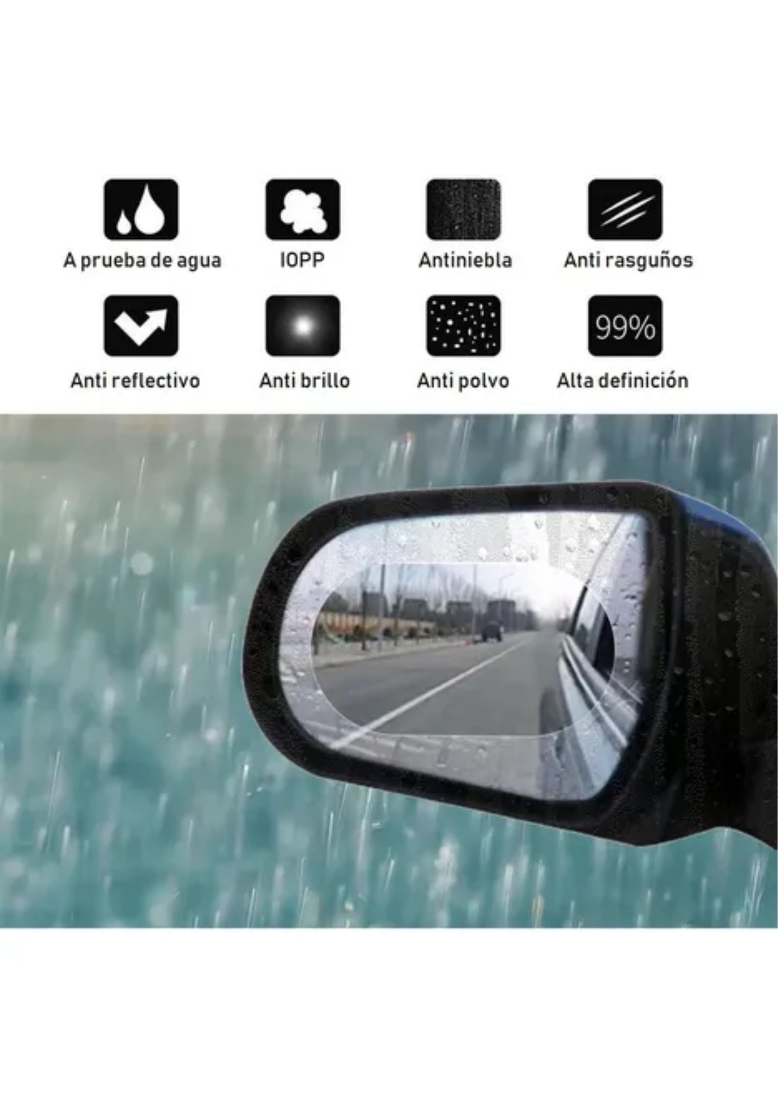 Miniatura 2 de Combo: 2unds Antiempañante Espejos Carro