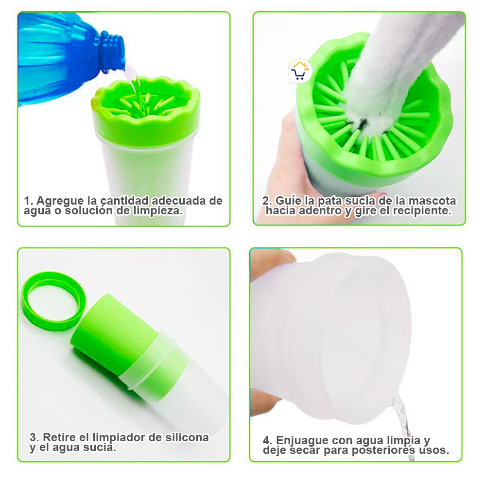 Vista 4 de Limpiador Patas Perro Cepillo BS-72 - Tamaño: Pequeño, Color: Azul