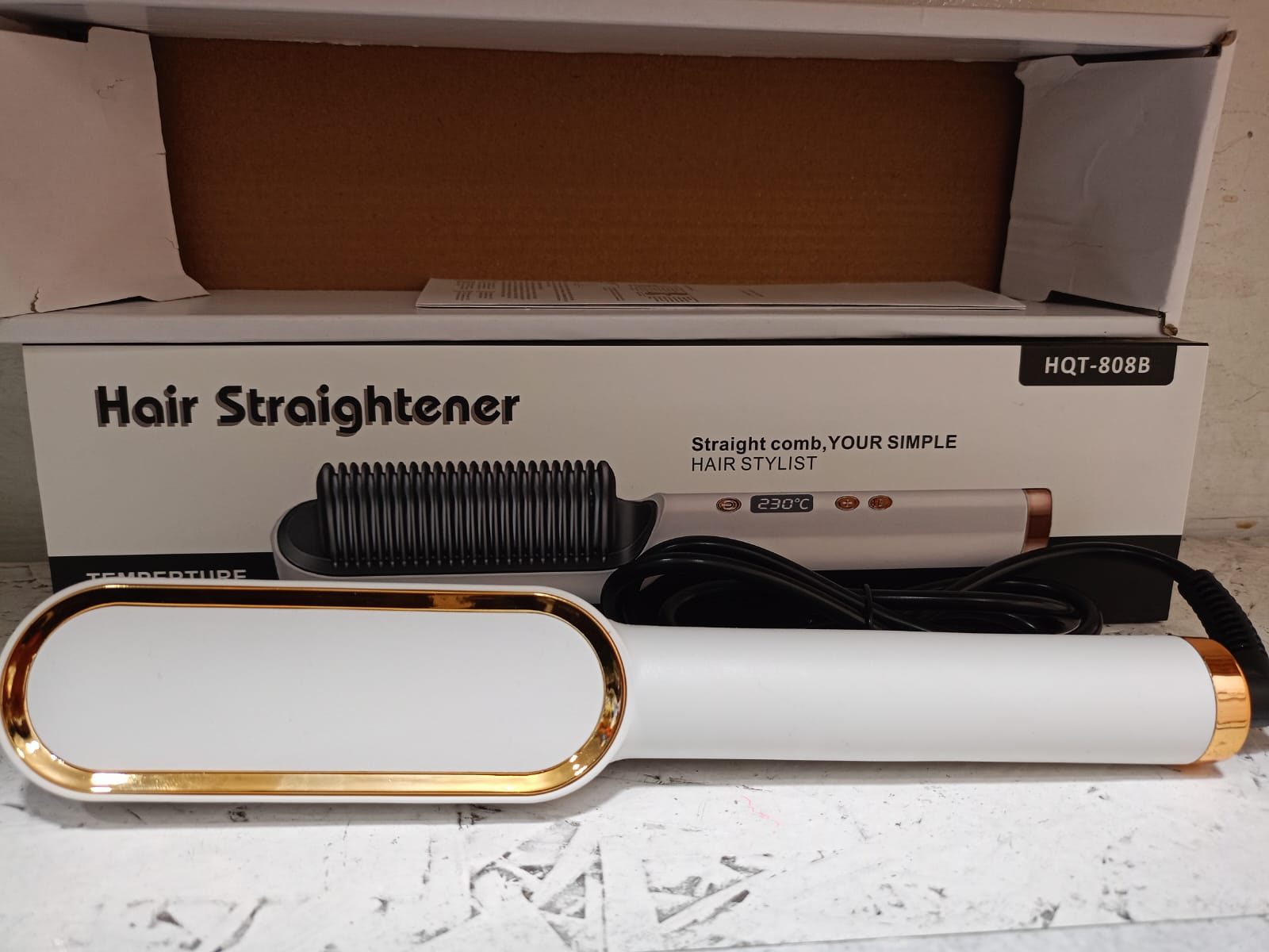 Cepillo alisador de cabello con pantalla