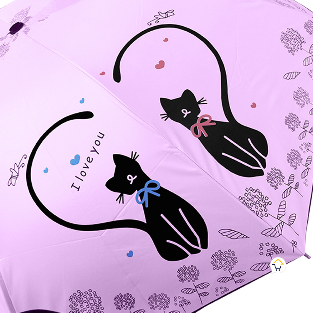 Vista 3 de Sombrilla Gatos Paraguas Resistente 035 - color: morado