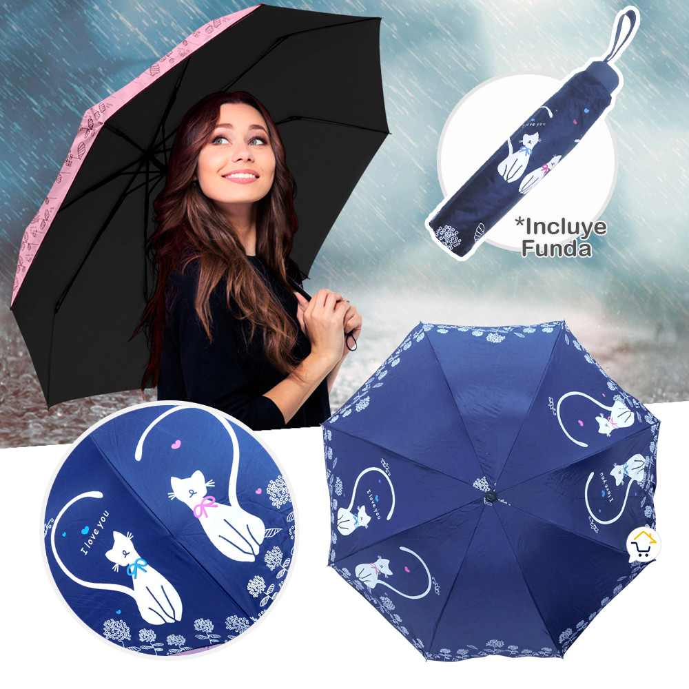 Vista 6 de Sombrilla Gatos Paraguas Resistente 035 - color: morado