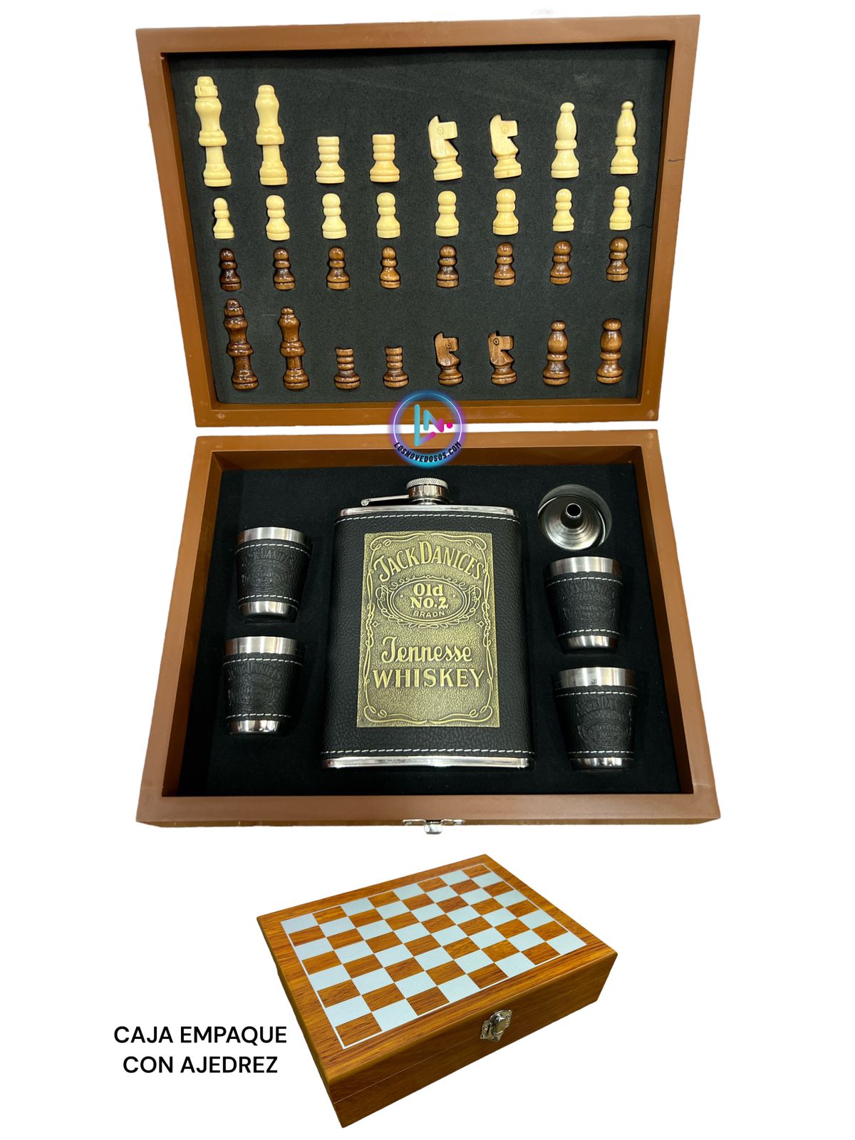Miniatura 3 de Licorera Wiskera De Lujo Set Madera 8oz