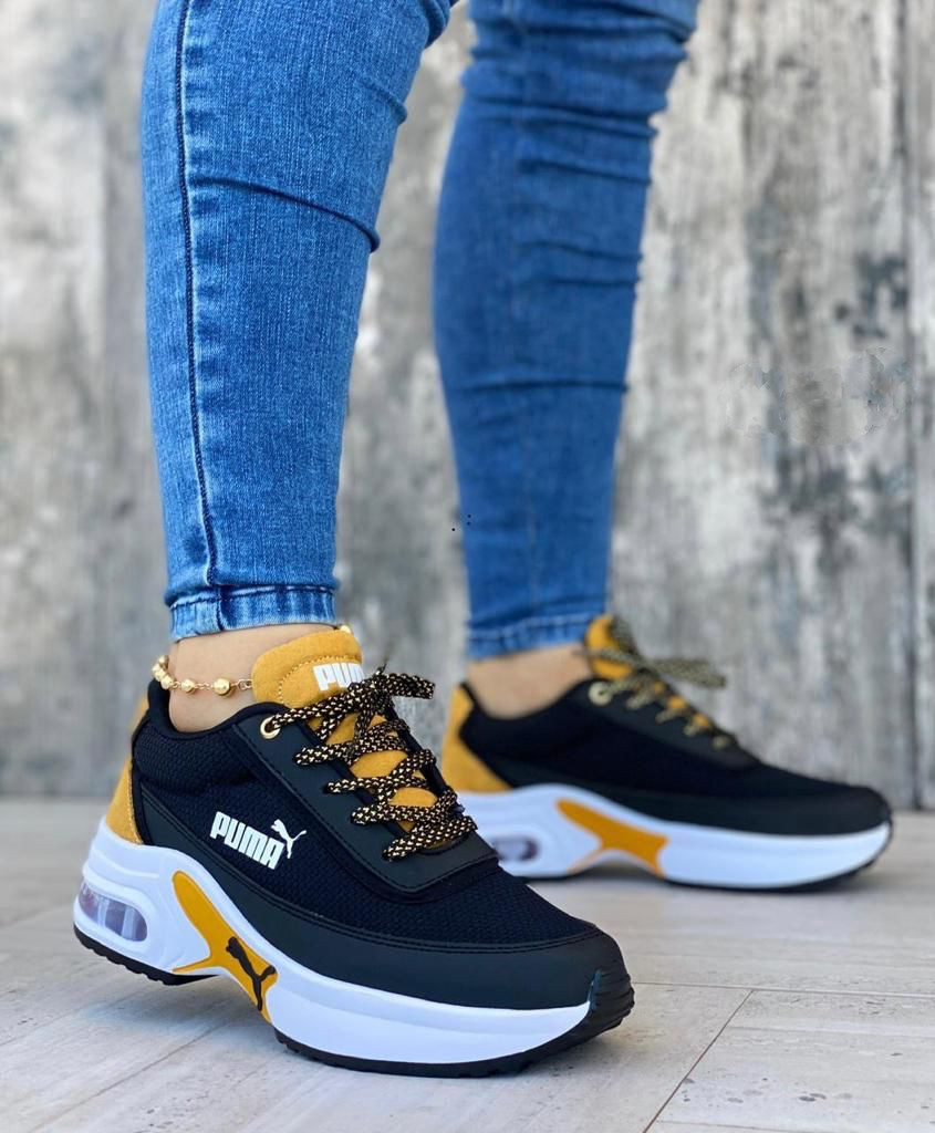 Puma Negro Mostaza Plataforma