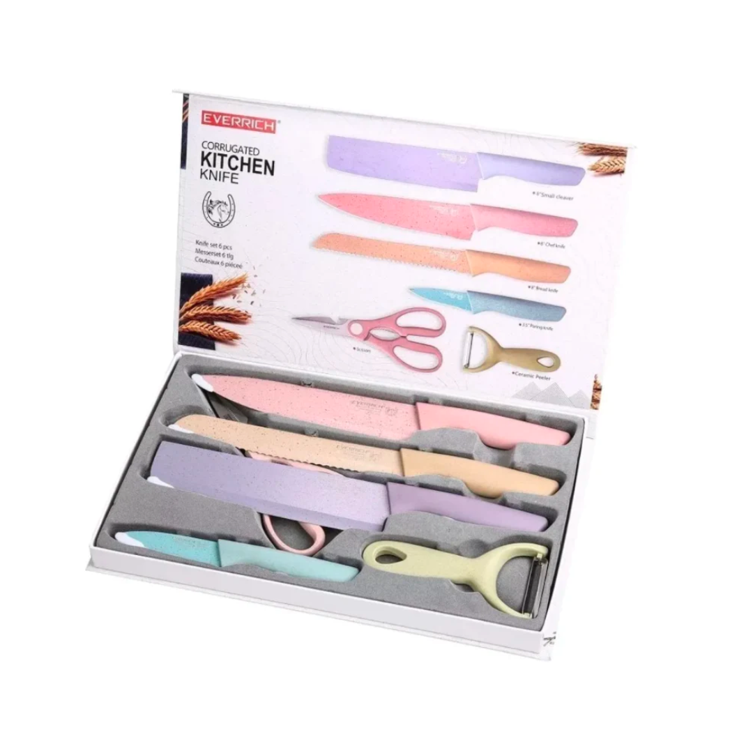 SET CUCHILLOS CERAMICA PASTEL