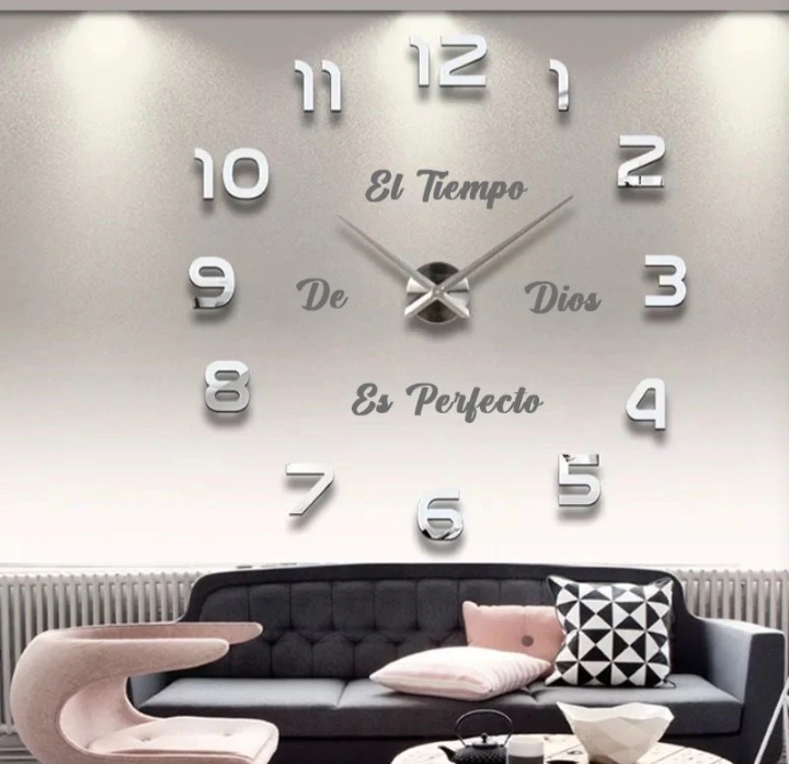 Miniatura 6 de RELOJ 3D 100X100 CM  + FRASE EN VINILO