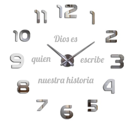 Miniatura 2 de RELOJ 3D 100X100 CM + FRASE EN VINILO