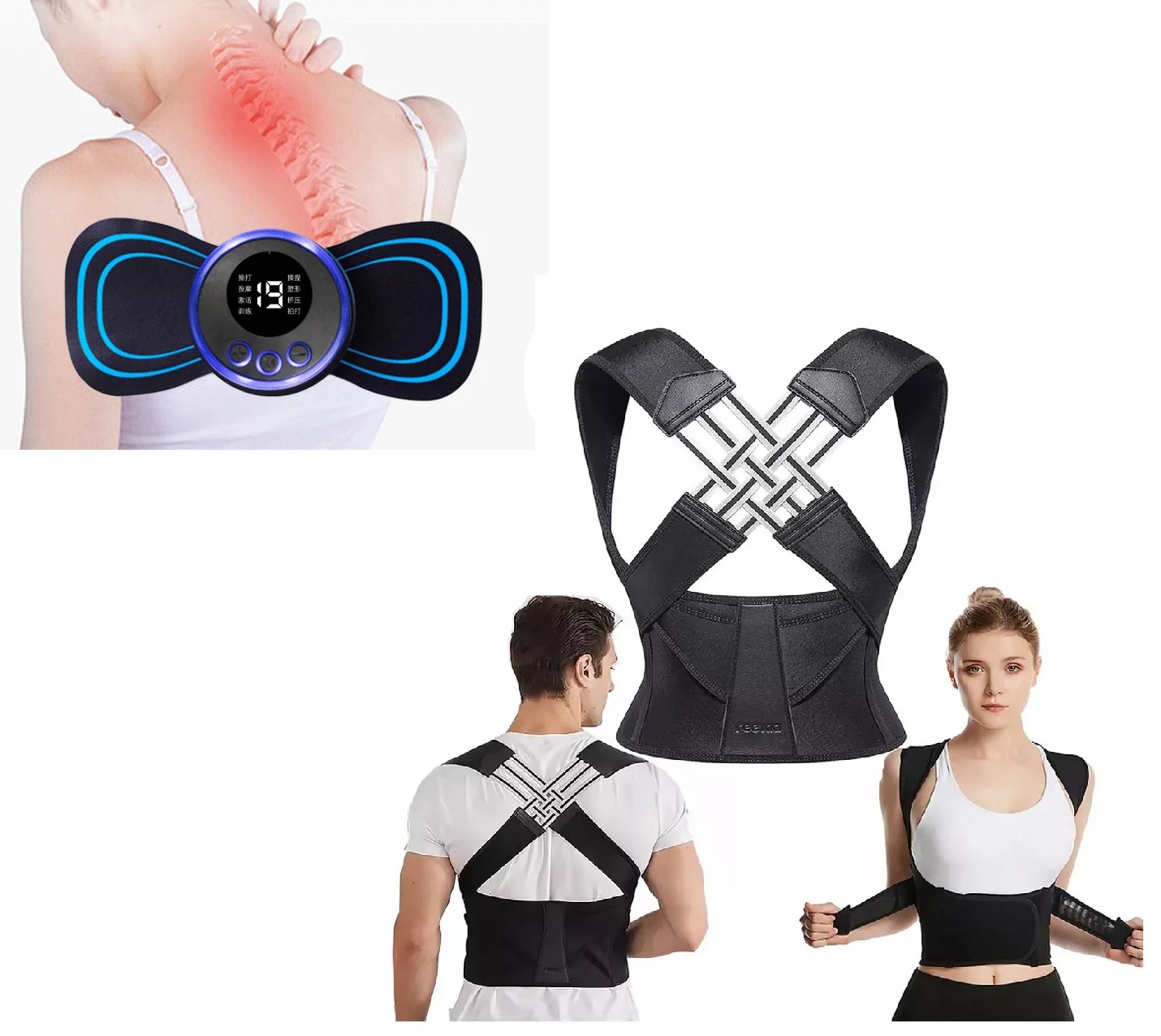 CORRECTOR POSTURA + MINI EMS ESPALDA