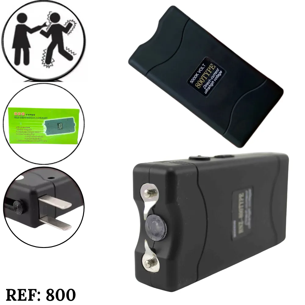 Taser Con Linterna Cargador Estuche 800