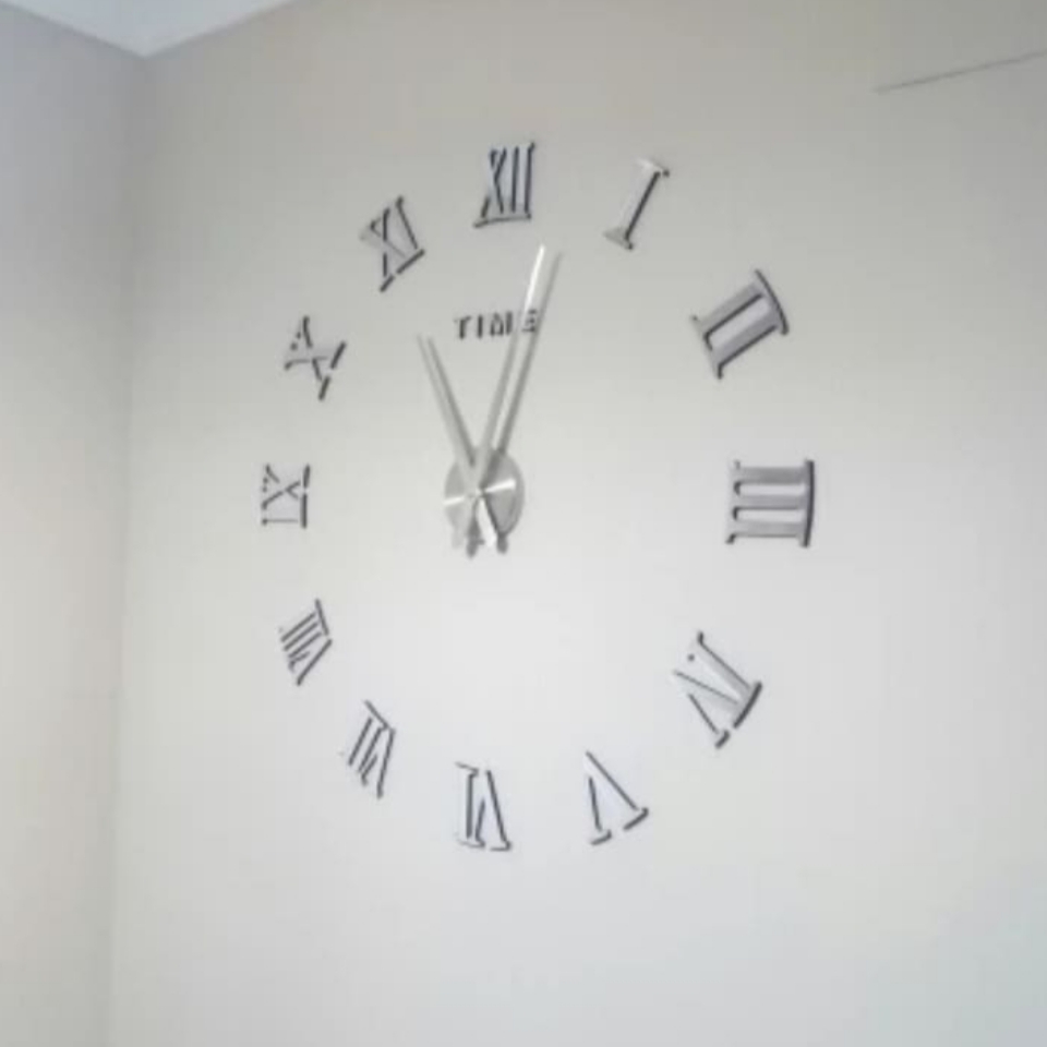Miniatura 2 de RELOJ DE PARED 3 D 100X100 CM PLATEADO