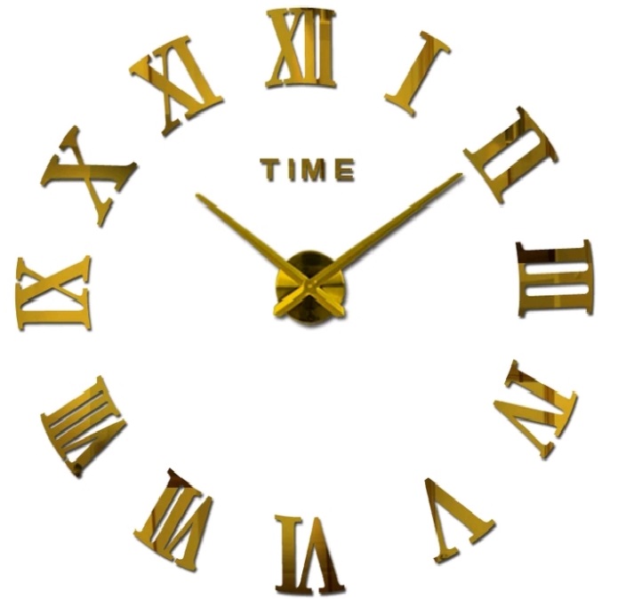 RELOJ DE PARED 3 D 100X100 CM DORADO