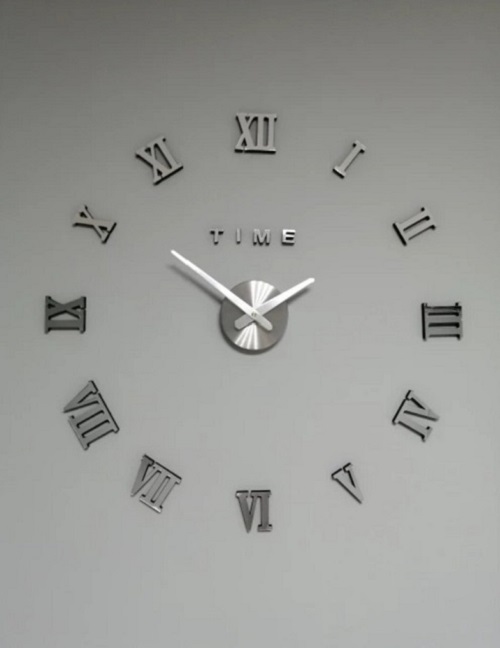 Miniatura 4 de RELOJ DE PARED 3D 50X50 CM PLATEADO