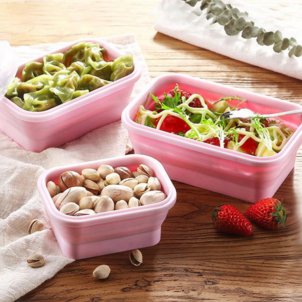 Miniatura 3 de Set 3 Porta Comida Plegables De Silicon