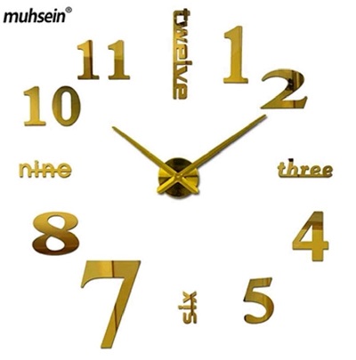 RELOJ 3D  50X50CM COLOR DORADO