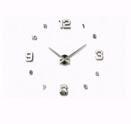 RELOJ 3D 50X50CM COLOR PLATEADO