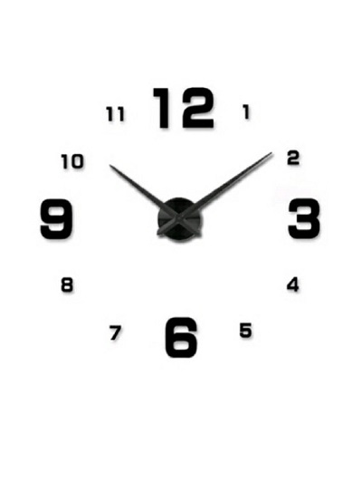 RELOJ 3D  50X50CM COLOR NEGRO