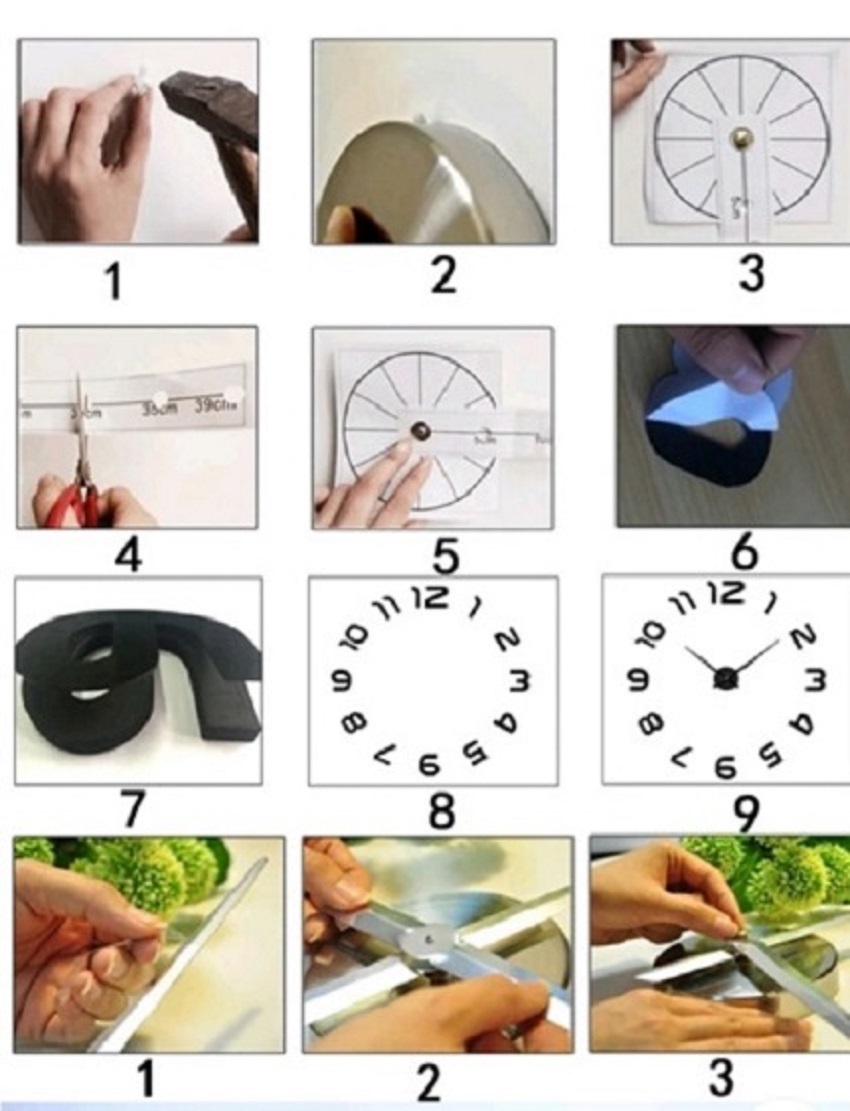 Miniatura 2 de RELOJ 3D 100X100 CM PENDULO+FRASE VINILO