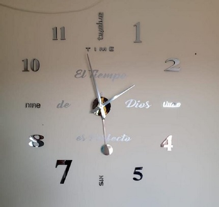 Miniatura 2 de RELOJ 3D 100X100CM PENDULO+FRASE VINILO