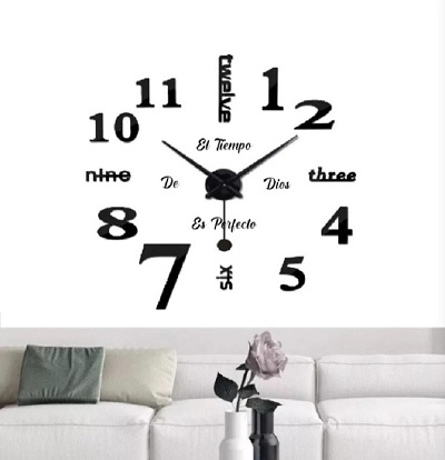 Miniatura 1 de RELOJ 3D 100X100CM PENDULO+FRASE VINILO