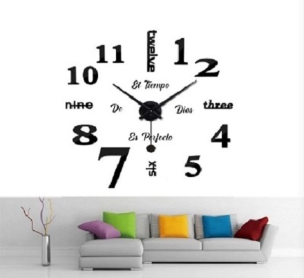 Miniatura 2 de RELOJ 3D 100X100CM PENDULO+FRASE VINILO