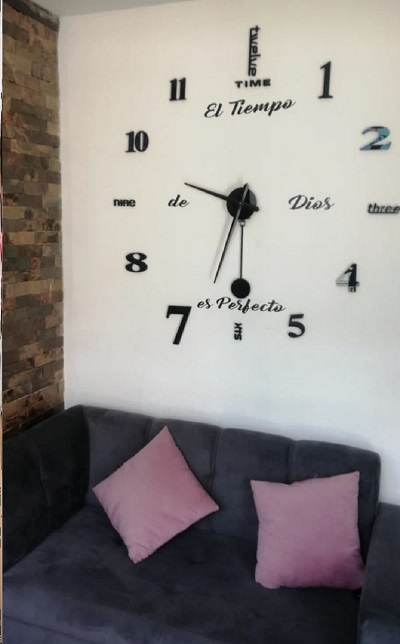 Miniatura 3 de RELOJ 3D 100X100CM PENDULO+FRASE VINILO