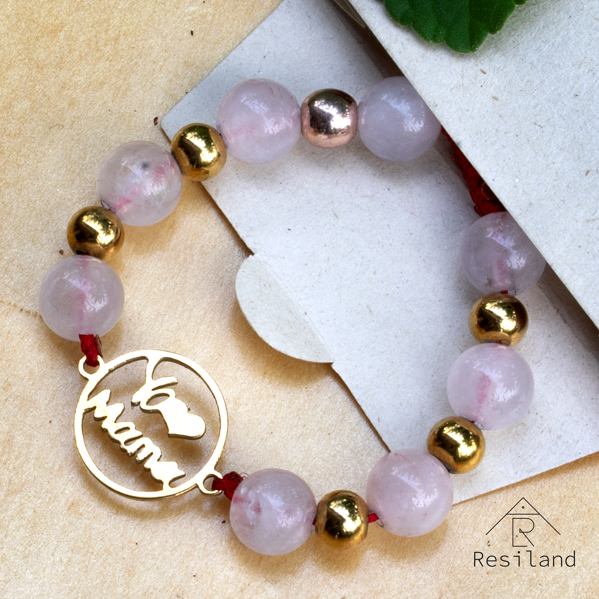 Miniatura 3 de Pulsera Amo Mamá y Collar corazón rosa