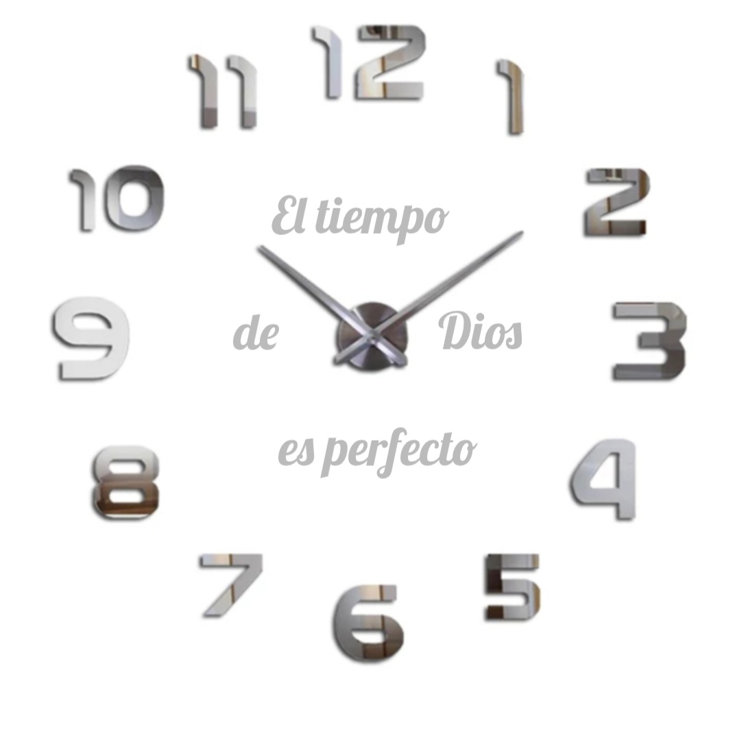 Miniatura 4 de RELOJ 3D 50X50 CM +FRASE EN VINILO