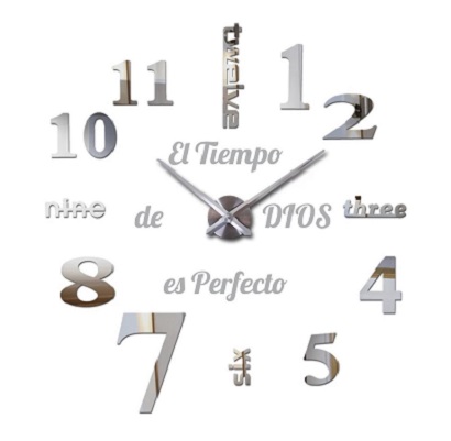 RELOJ 3D 50X50 CM + FRASE EN VINILO