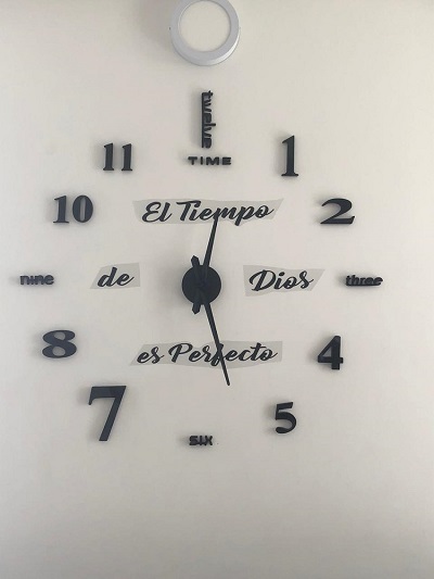 Miniatura 1 de RELOJ 3D 50X50 CM +FRASE EN VINILO
